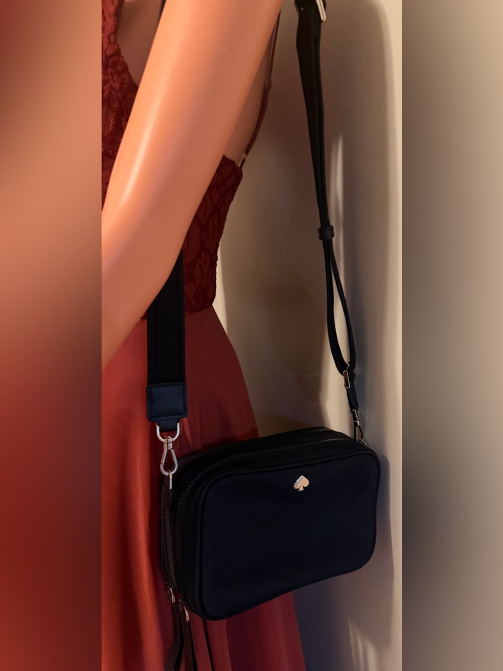 kate spade Black Crossbody with Silver Spade Accent - Picture 5 of 16
